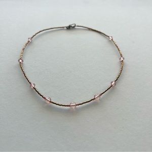 Dainty Bronze and Dusty Pink beaded choker